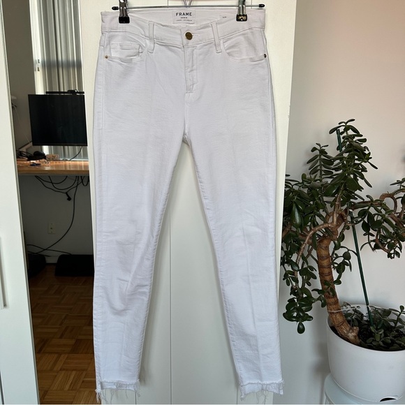 Frame Denim Le Skinny De Jeanne White Ankle Cropped Jeans, NWOT - Picture 1 of 7